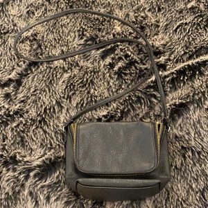 Black faux leather mini purse